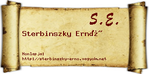Sterbinszky Ernő névjegykártya