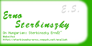 erno sterbinszky business card